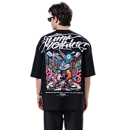 Owersize Dijital Baskı Bugs Bunny T-Shirt