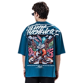 Owersize Dijital Baskı Bugs Bunny T-Shirt