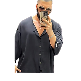 Owersize Sıfır Yaka Erkek Gömlek