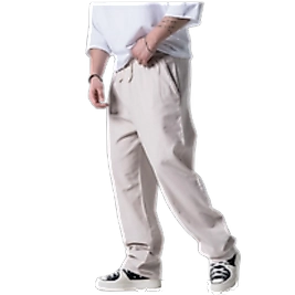 Bagi Keten Pantolon Kırık Beyaz