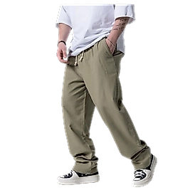 Bagi Keten Pantolon Haki