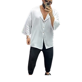 Owersize Sıfır Yaka Erkek Gömlek