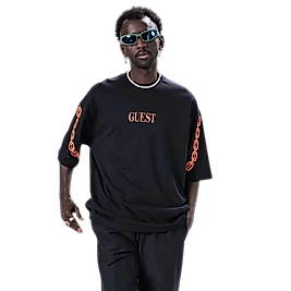 Owersize Dijital Baskı Guest T-Shirt